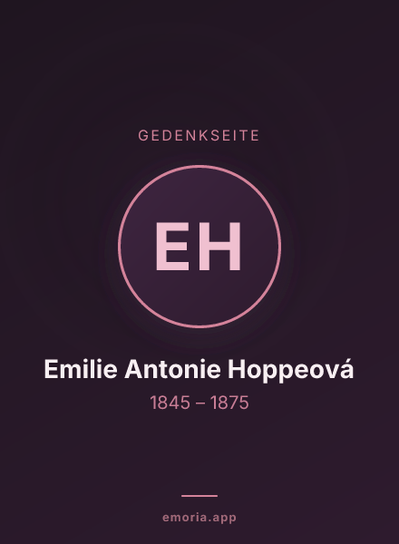 Gedenkportrait von Emilie Antonie Hoppeová