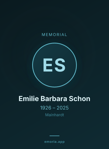Memorial portrait of Emilie Barbara Schon