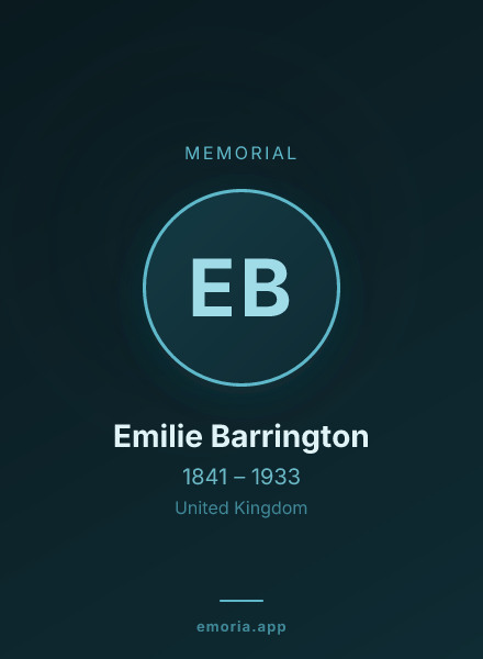 Memorial portrait of Emilie Barrington