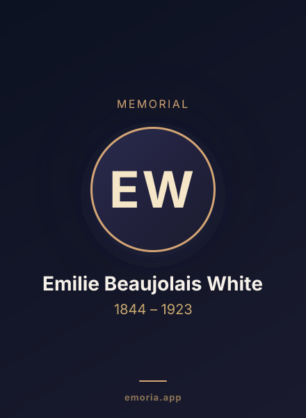 Memorial portrait of Emilie Beaujolais White