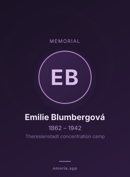 Memorial portrait of Emilie Blumbergová