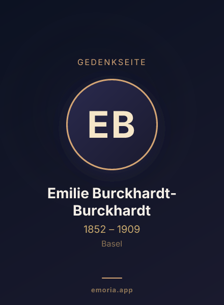 Gedenkportrait von Emilie Burckhardt-Burckhardt