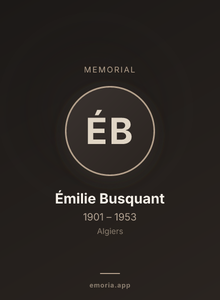 Memorial portrait of Émilie Busquant