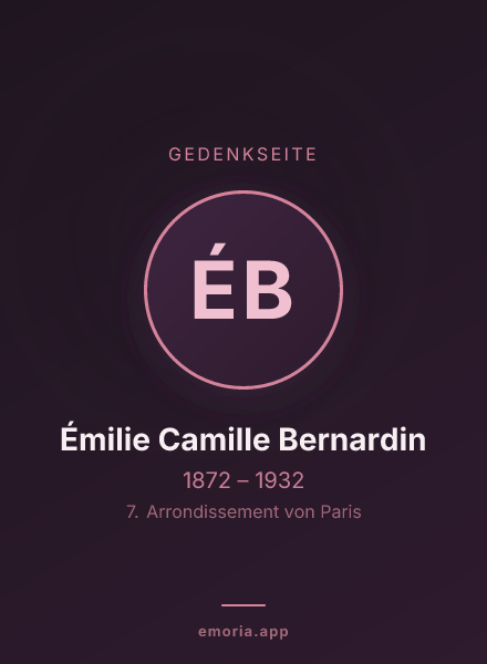 Gedenkportrait von Émilie Camille Bernardin