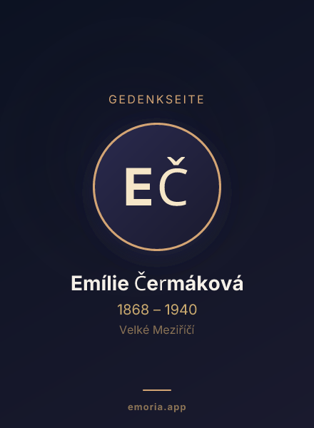 Gedenkportrait von Emílie Čermáková