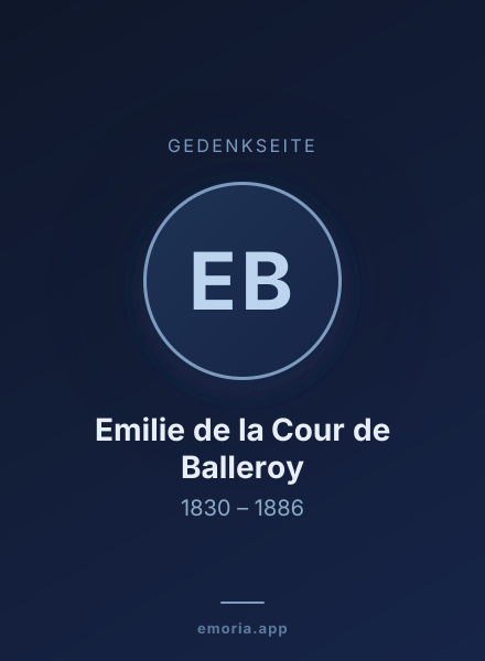 Gedenkportrait von Emilie de la Cour de Balleroy