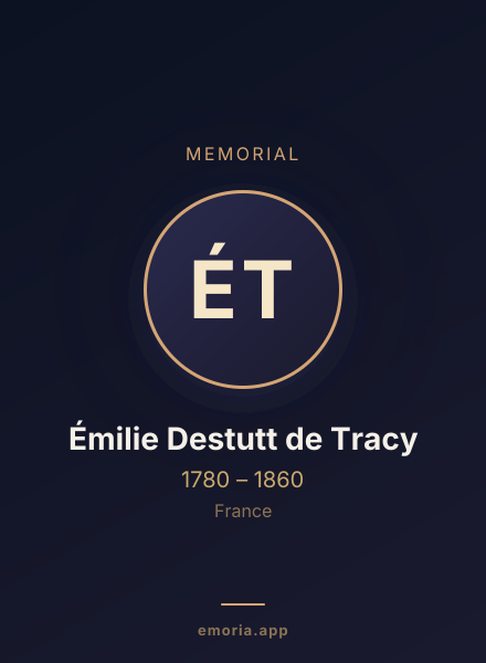 Memorial portrait of Émilie Destutt de Tracy