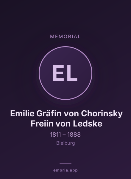 Memorial portrait of Emilie Gräfin von Chorinsky Freiin von Ledske