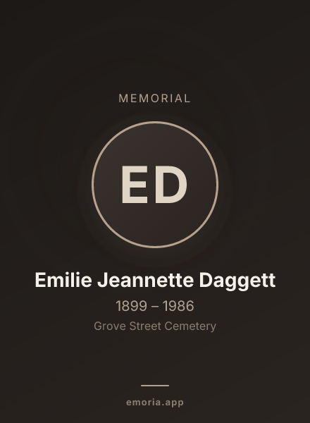 Memorial portrait of Emilie Jeannette Daggett