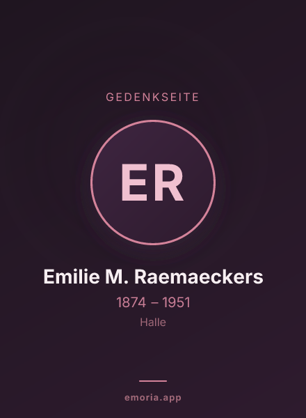 Gedenkportrait von Emilie M. Raemaeckers