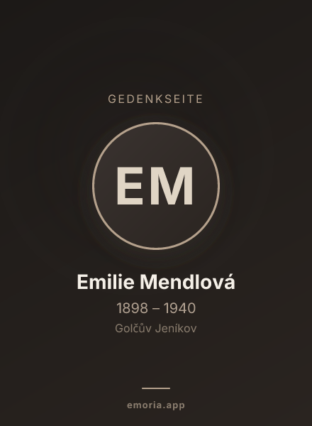 Gedenkportrait von Emilie Mendlová
