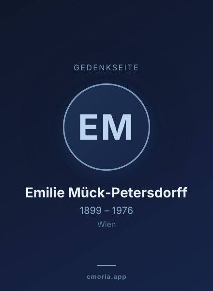 Gedenkportrait von Emilie Mück-Petersdorff