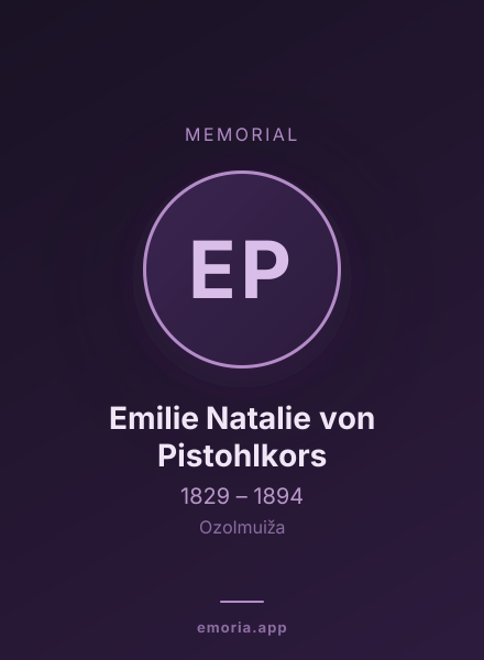 Memorial portrait of Emilie Natalie von Pistohlkors