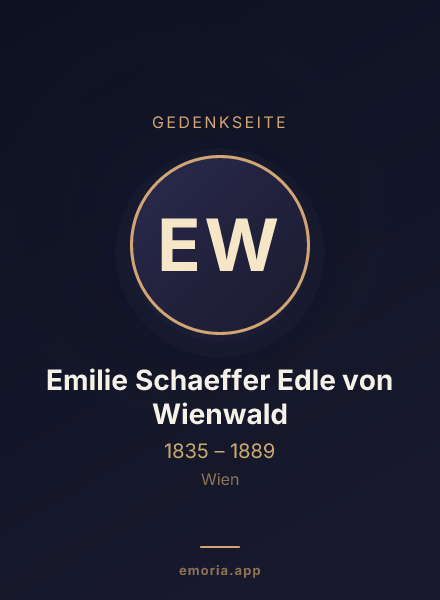 Gedenkportrait von Emilie Schaeffer Edle von Wienwald