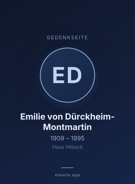 Gedenkportrait von Emilie von Dürckheim-Montmartin