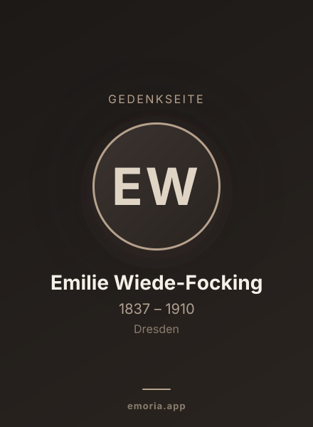 Gedenkportrait von Emilie Wiede-Focking