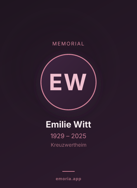 Memorial portrait of Emilie Witt