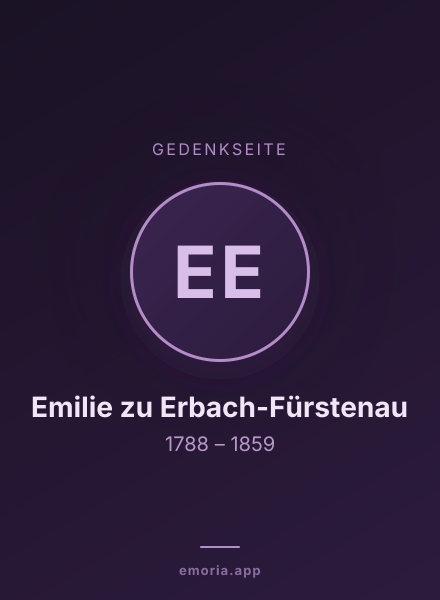 Gedenkportrait von Emilie zu Erbach-Fürstenau