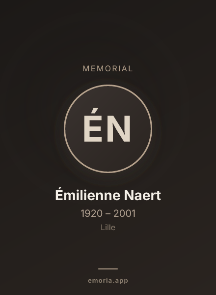 Memorial portrait of Émilienne Naert