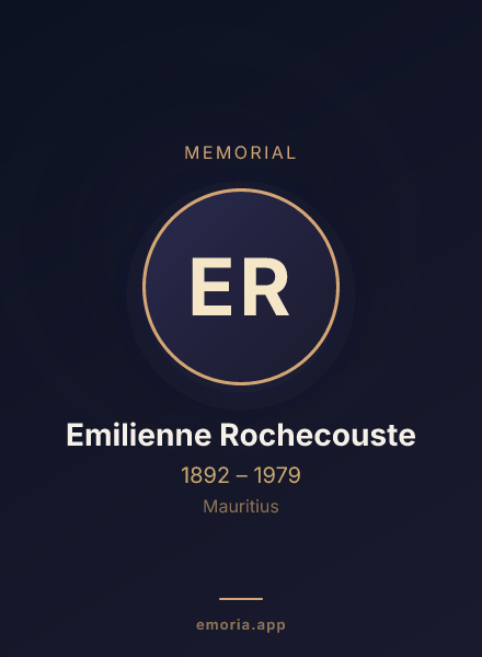 Memorial portrait of Emilienne Rochecouste