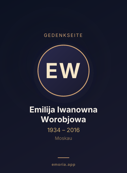 Gedenkportrait von Emilija Iwanowna Worobjowa