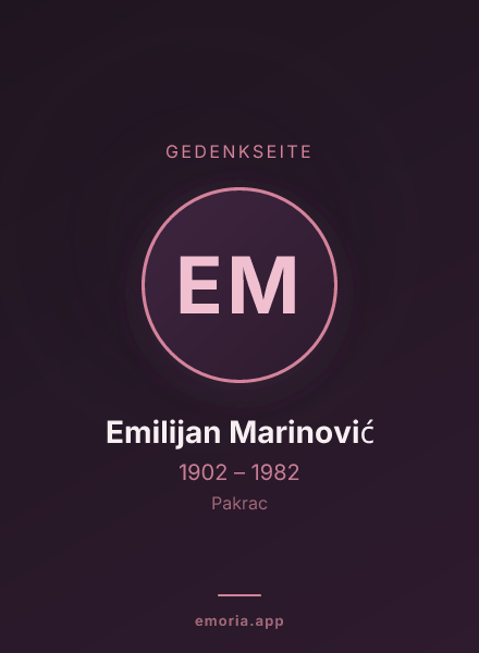 Gedenkportrait von Emilijan Marinović