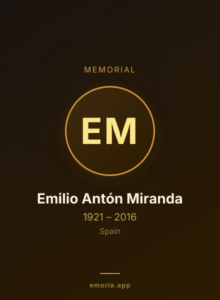 Memorial portrait of Emilio Antón Miranda
