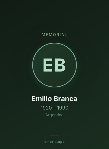 Memorial portrait of Emilio Branca
