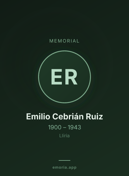 Memorial portrait of Emilio Cebrián Ruiz