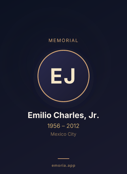 Memorial portrait of Emilio Charles, Jr.