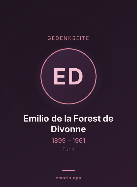Gedenkportrait von Emilio de la Forest de Divonne