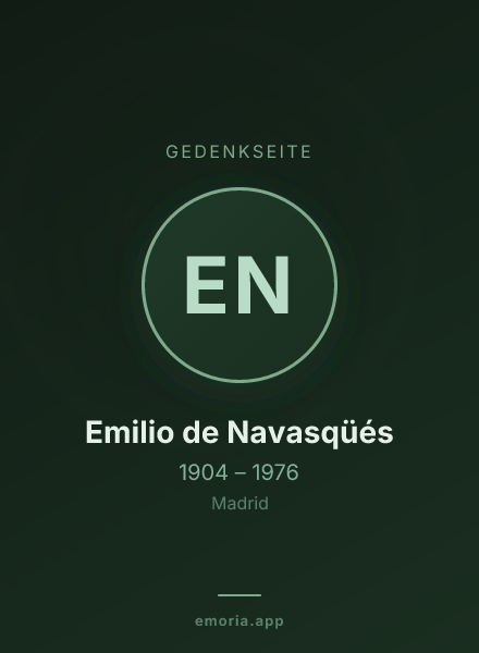 Gedenkportrait von Emilio de Navasqüés