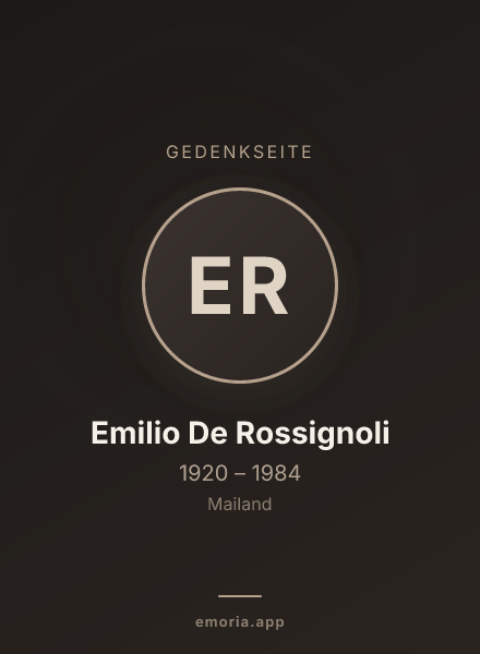 Gedenkportrait von Emilio De Rossignoli