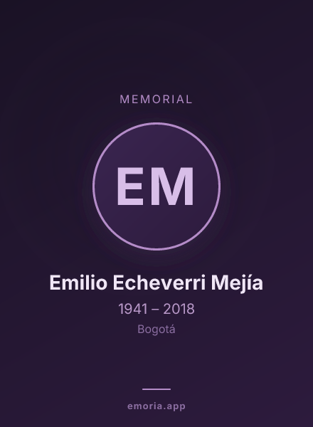 Memorial portrait of Emilio Echeverri Mejía