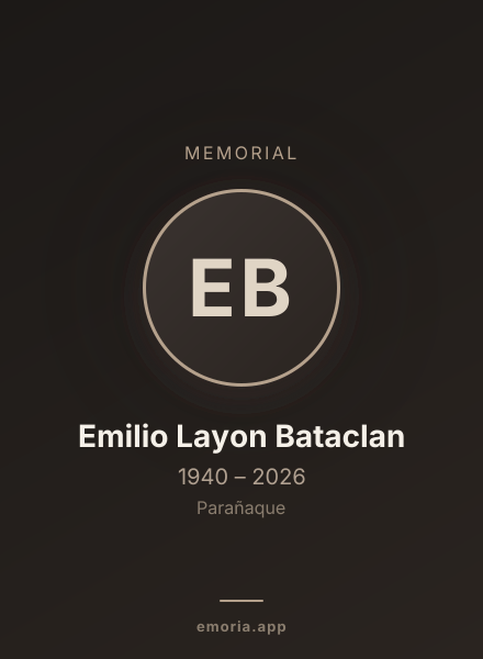 Memorial portrait of Emilio Layon Bataclan