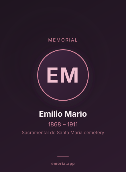 Memorial portrait of Emilio Mario
