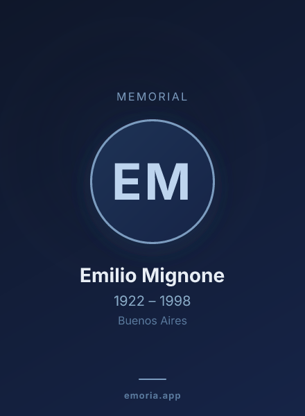 Memorial portrait of Emilio Mignone