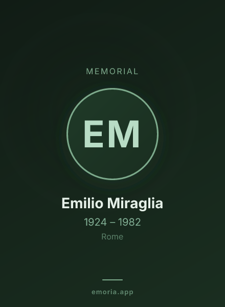 Memorial portrait of Emilio Miraglia