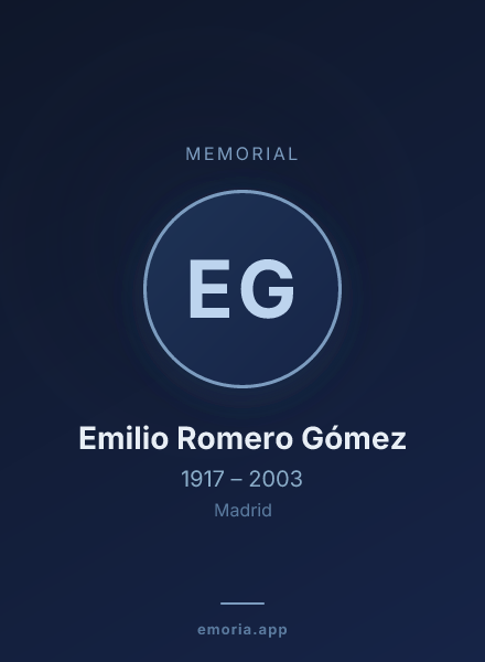 Memorial portrait of Emilio Romero Gómez