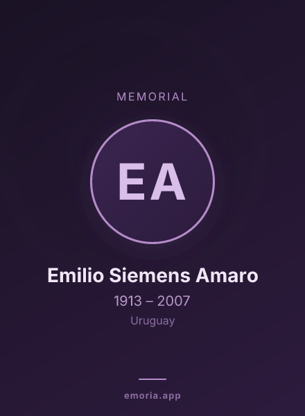 Memorial portrait of Emilio Siemens Amaro
