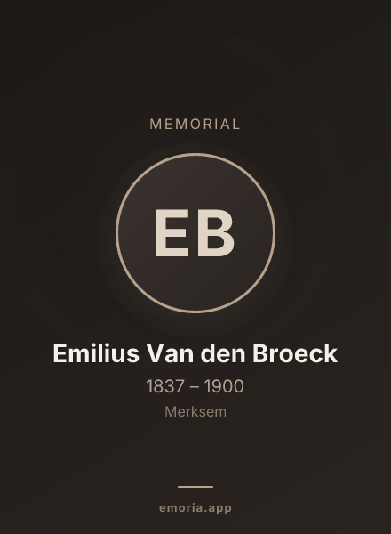 Memorial portrait of Emilius Van den Broeck