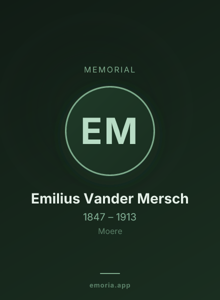 Memorial portrait of Emilius Vander Mersch