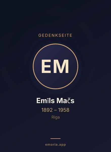 Gedenkportrait von Emīls Mačs