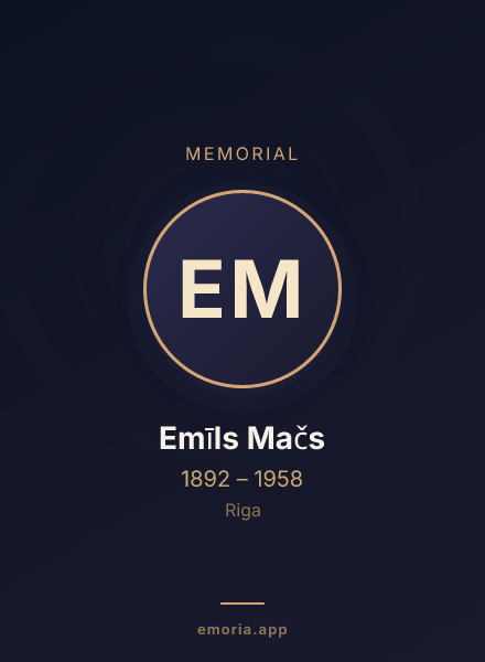 Memorial portrait of Emīls Mačs