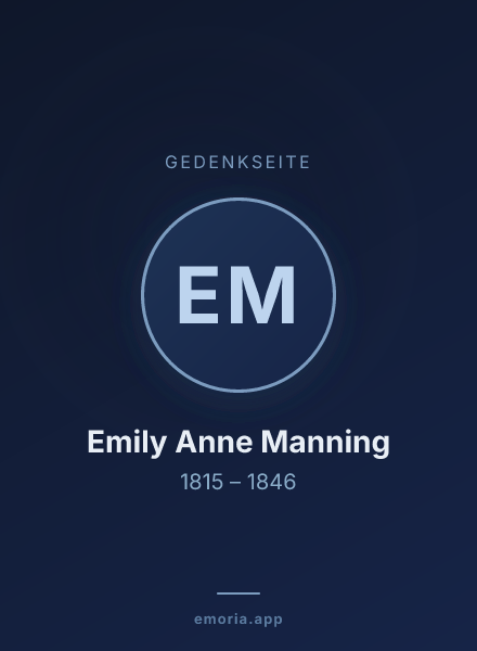 Gedenkportrait von Emily Anne Manning
