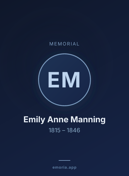 Memorial portrait of Emily Anne Manning