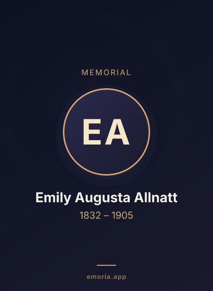 Memorial portrait of Emily Augusta Allnatt