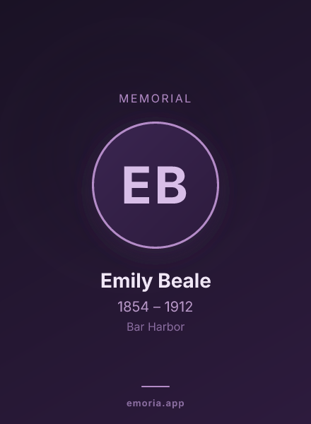 Memorial portrait of Emily Beale
