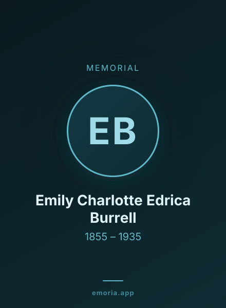 Memorial portrait of Emily Charlotte Edrica Burrell