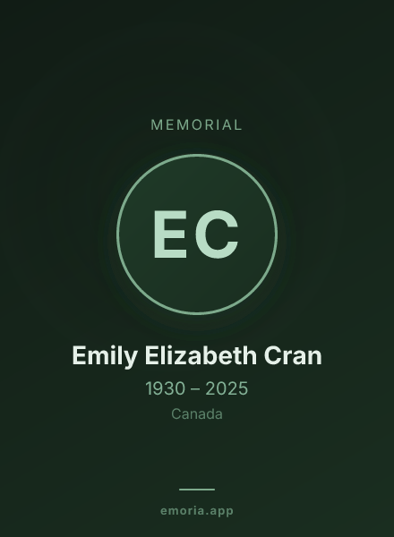 Memorial portrait of Emily Elizabeth Cran